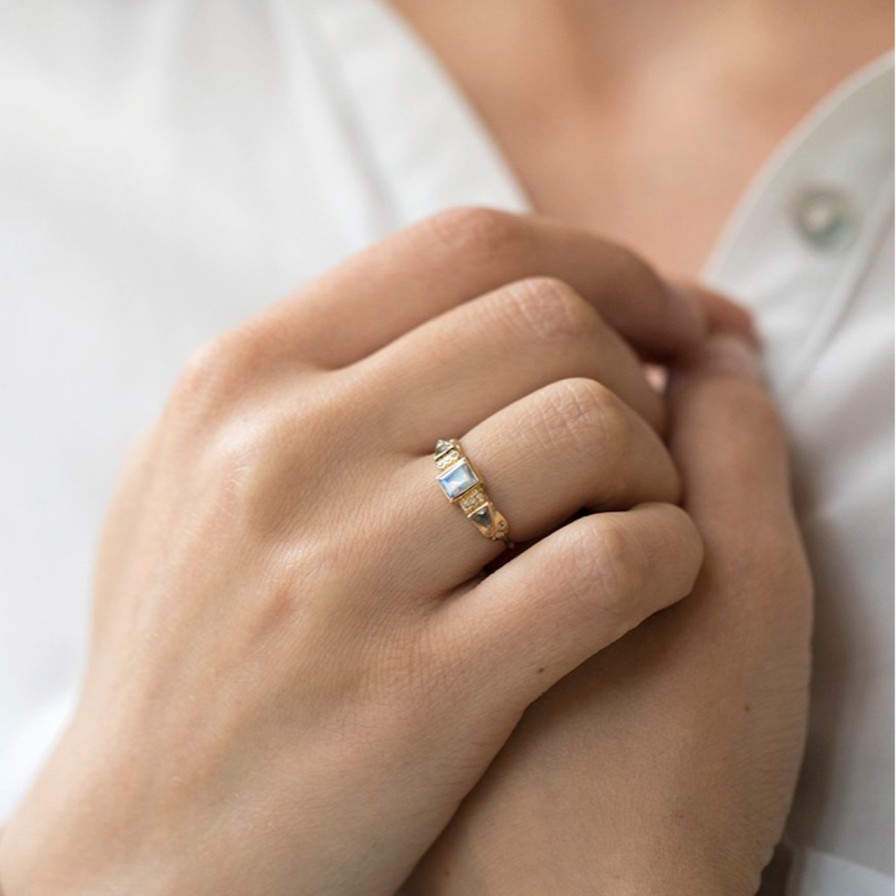 Rings Tomfoolery London | Totem Moonstone & Diamond Ring