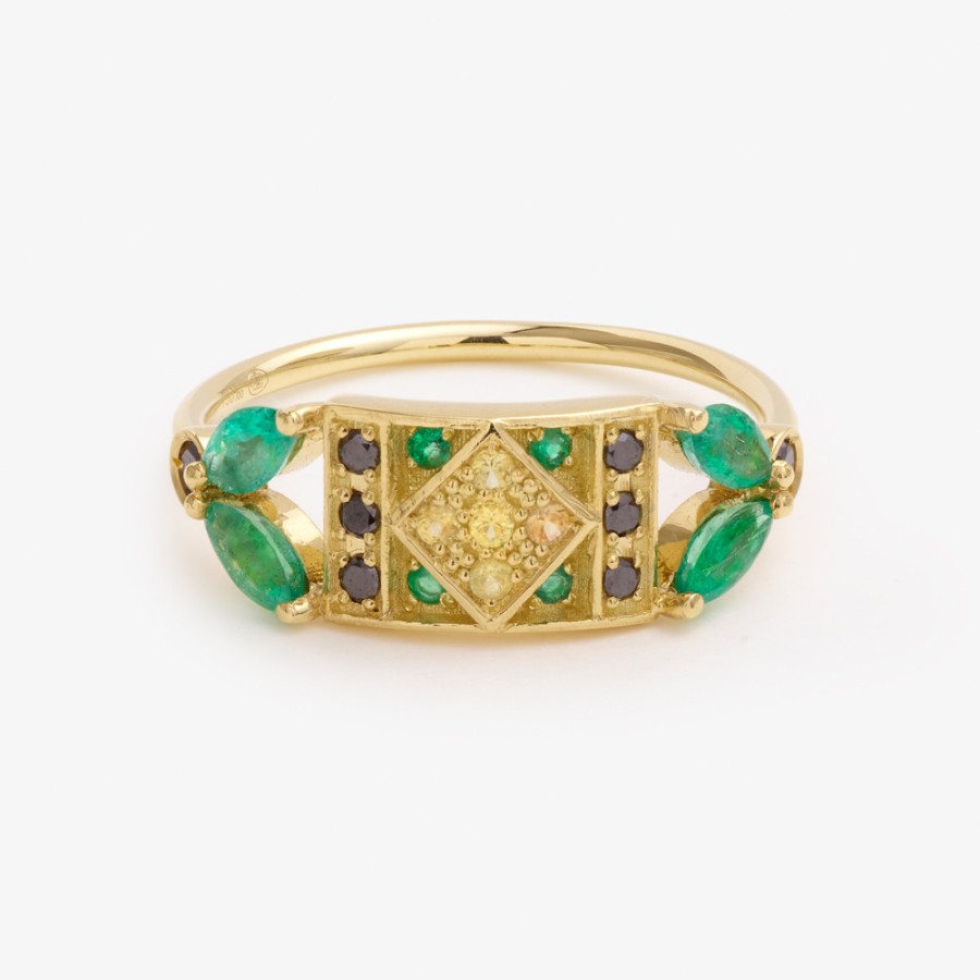 Rings Tomfoolery London | Ava Emerald & Sapphire Ring