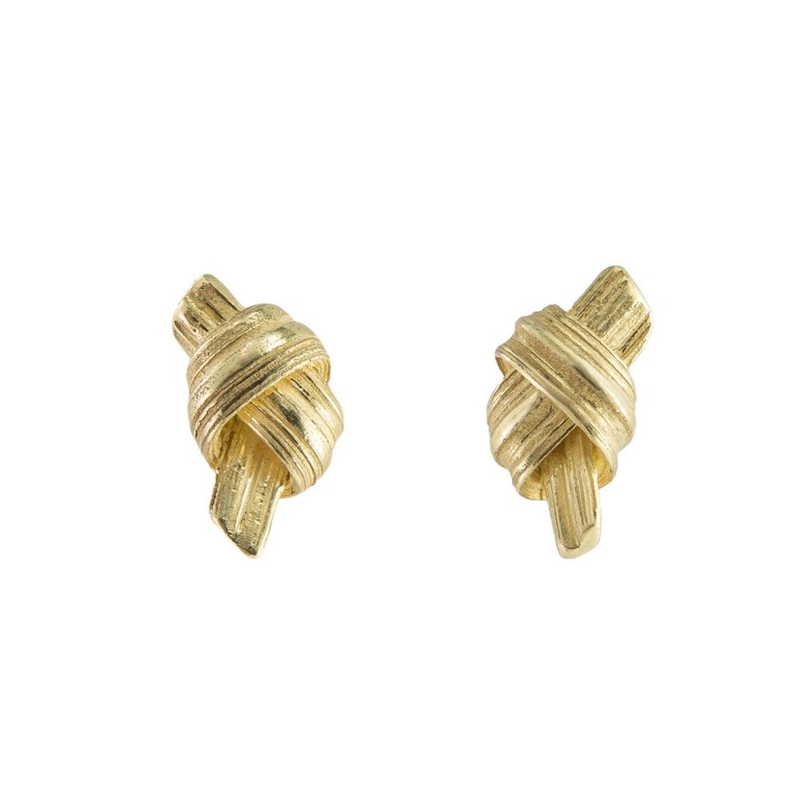 Earrings Tomfoolery London | Absolu Knot 18Ct Yellow Gold Studs