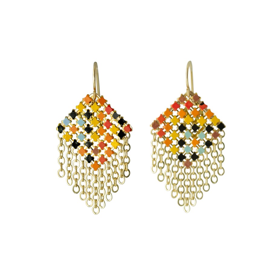 Earrings Tomfoolery London | Small Carnival Fringed Earrings