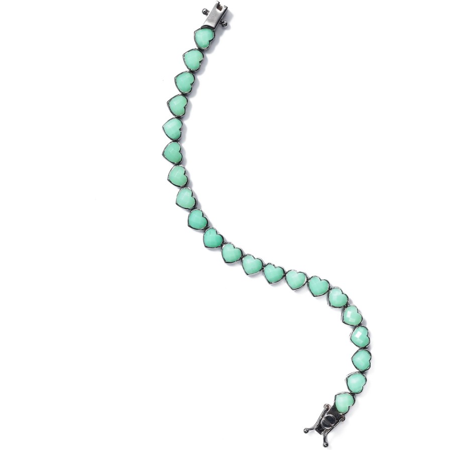 Bracelets Tomfoolery London | Small Heart Chrysoprase Bracelet