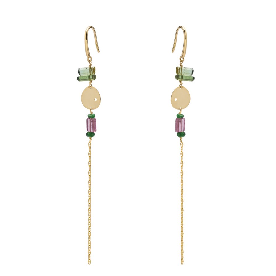 Earrings Tomfoolery London | Tourmaline & Tsavorite Rain Earrings