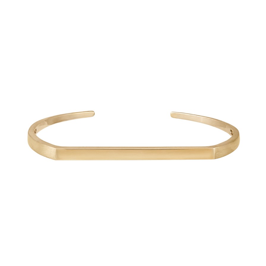 Bracelets Tomfoolery London | 9Ct Yellow Gold Narrow Flat Top Cuff