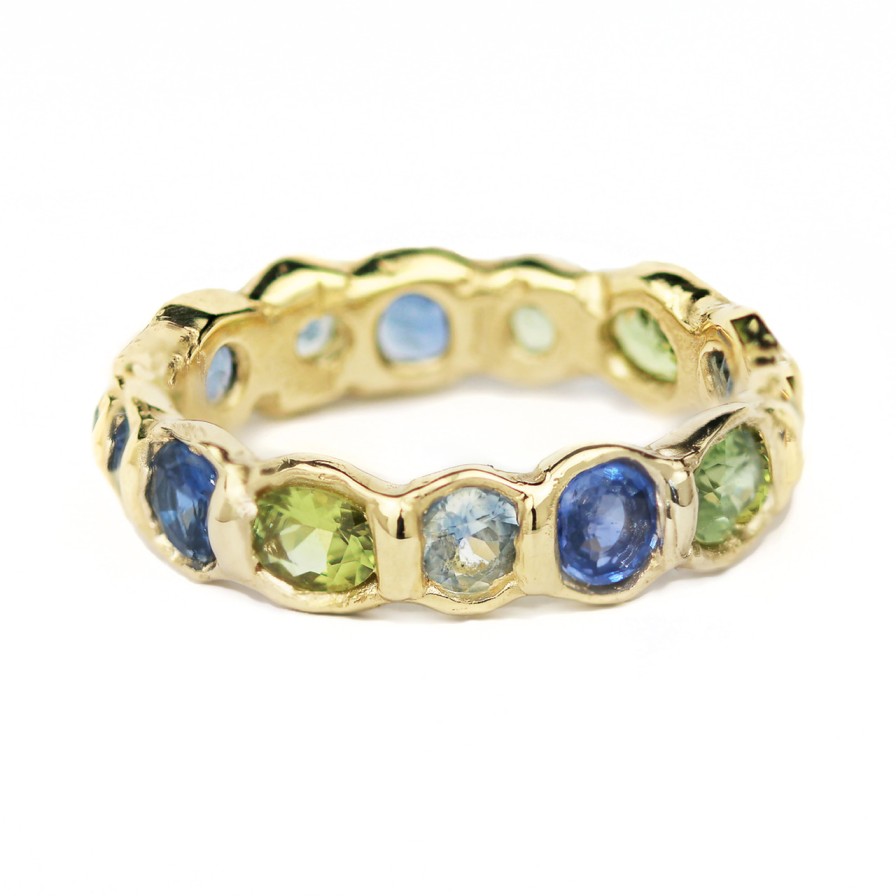 Rings Tomfoolery London | Blue Scalloped Eternity Band