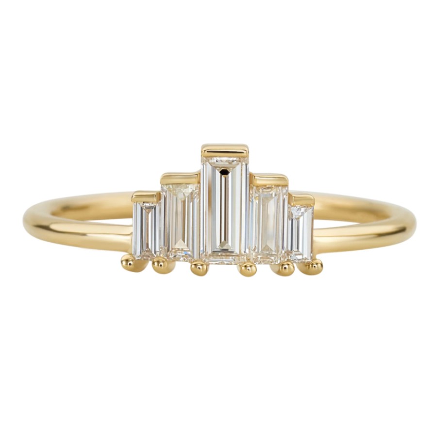 Rings Tomfoolery London | Art Deco 0.55Ct Baguette Engagement Ring