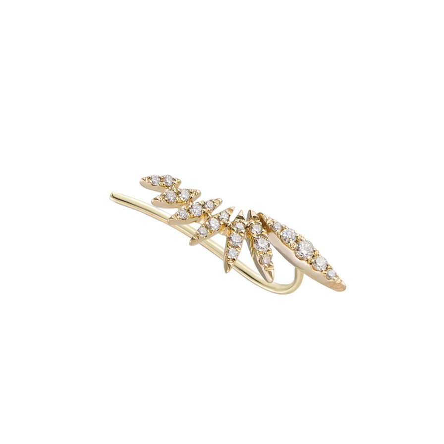 Earrings Tomfoolery London | Plume Diamond Ear Climber