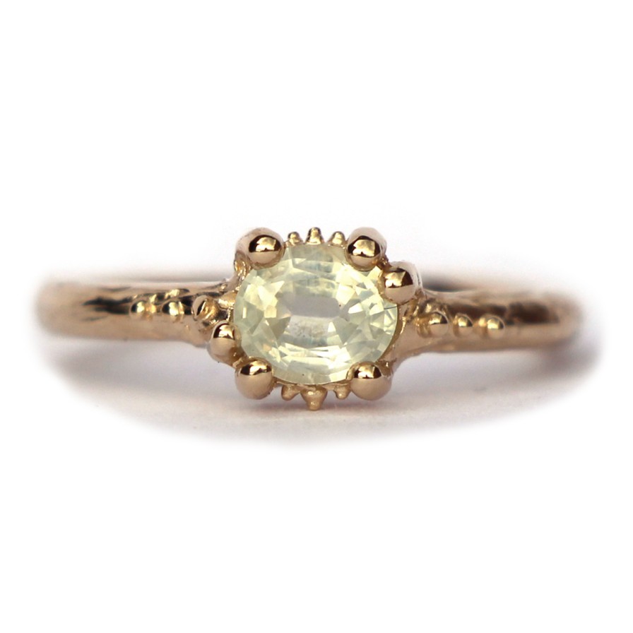 Rings Tomfoolery London | Light Green Sapphire Urchin Ring