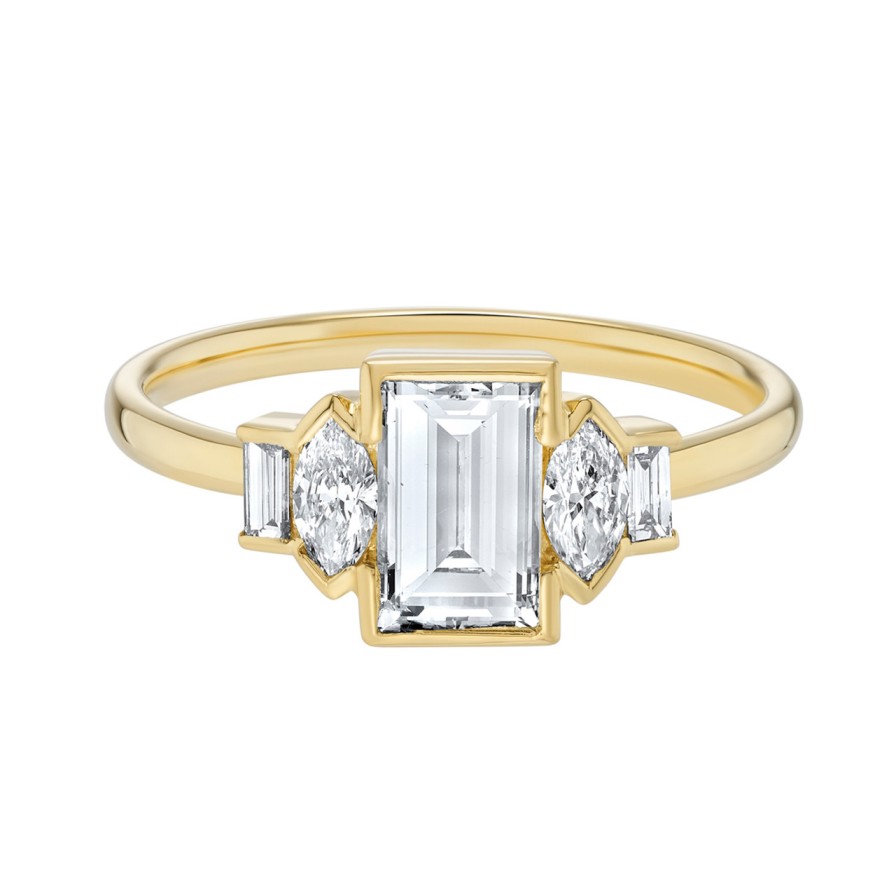 Rings Tomfoolery London | 1.22Ct Basilica Baguette & Marquise Diamond Ring