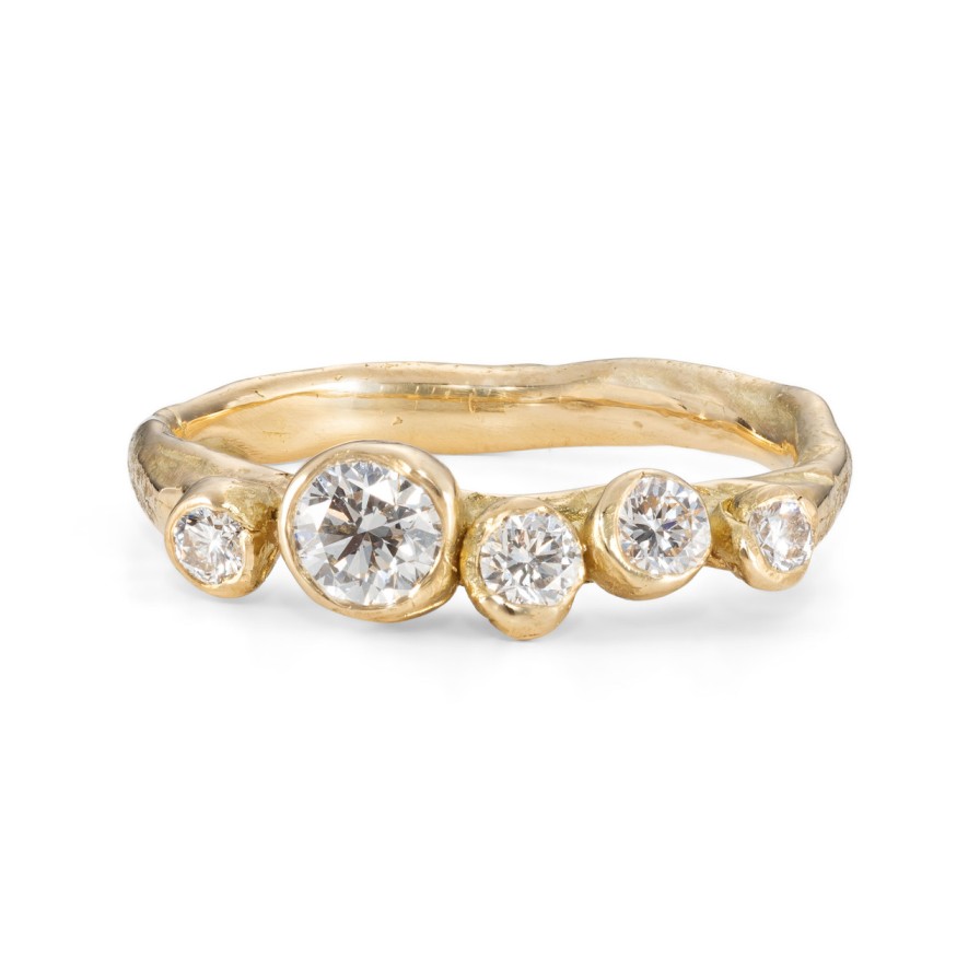 Rings Tomfoolery London | Crest White Ebb And Flow Ring 18Ct Yellow Gold