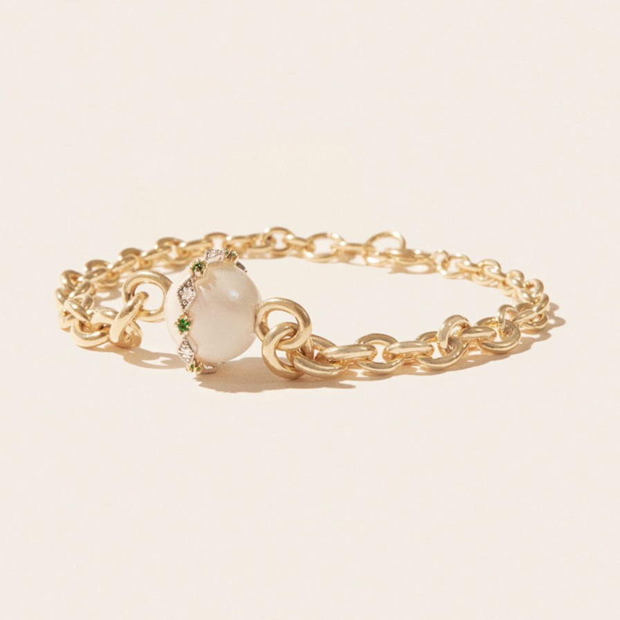 Bracelets Tomfoolery London | Chelsea N 3 9Ct Yellow Gold & Pearl Bracelet