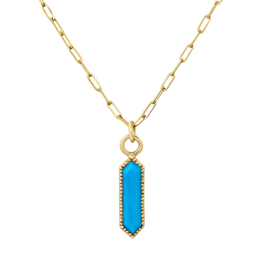 Necklaces Tomfoolery London | Astra Hexa Turquoise Pendant