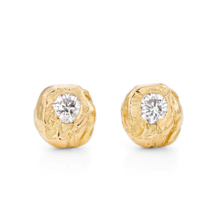 Earrings Tomfoolery London | Diamond Nugget Studs