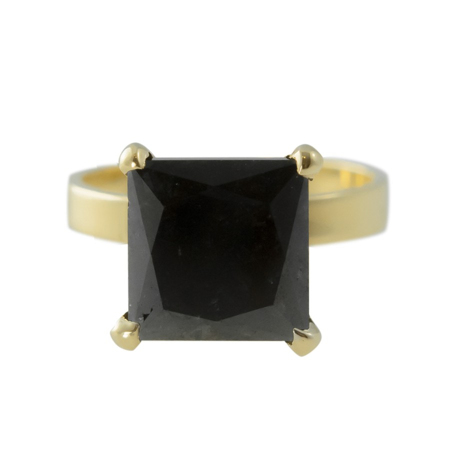 Rings Tomfoolery London | Solo Black Diamond 'Rock' Ring