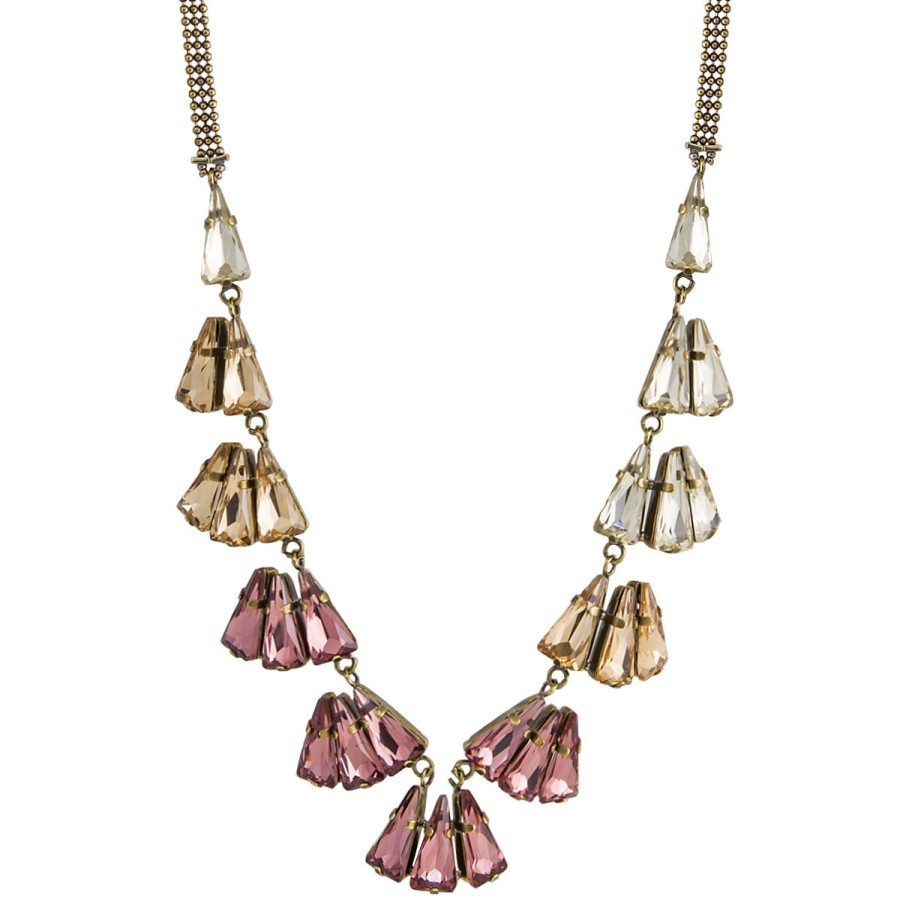 Necklaces Tomfoolery London | Powder Pink Deco Statement Necklace