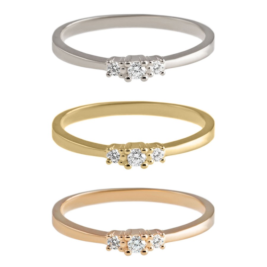 Rings Tomfoolery London | Delicate Diamond Trilogy Ring