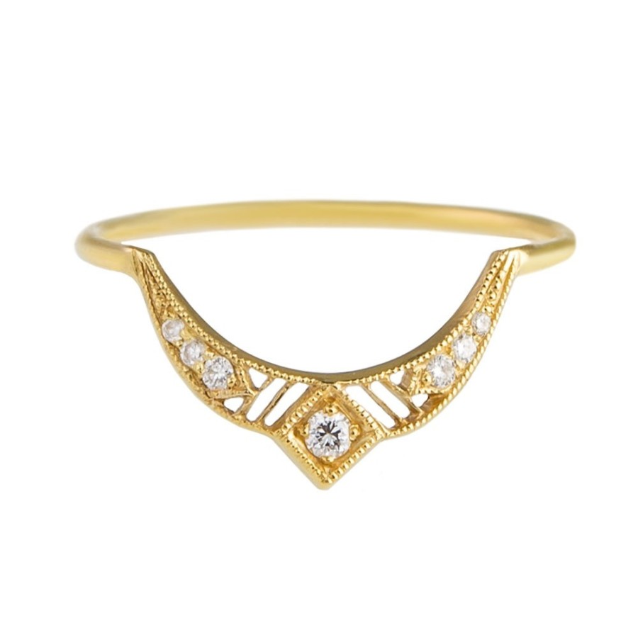 Rings Tomfoolery London | 14Ct Yellow Gold Diamond Soulen Ring