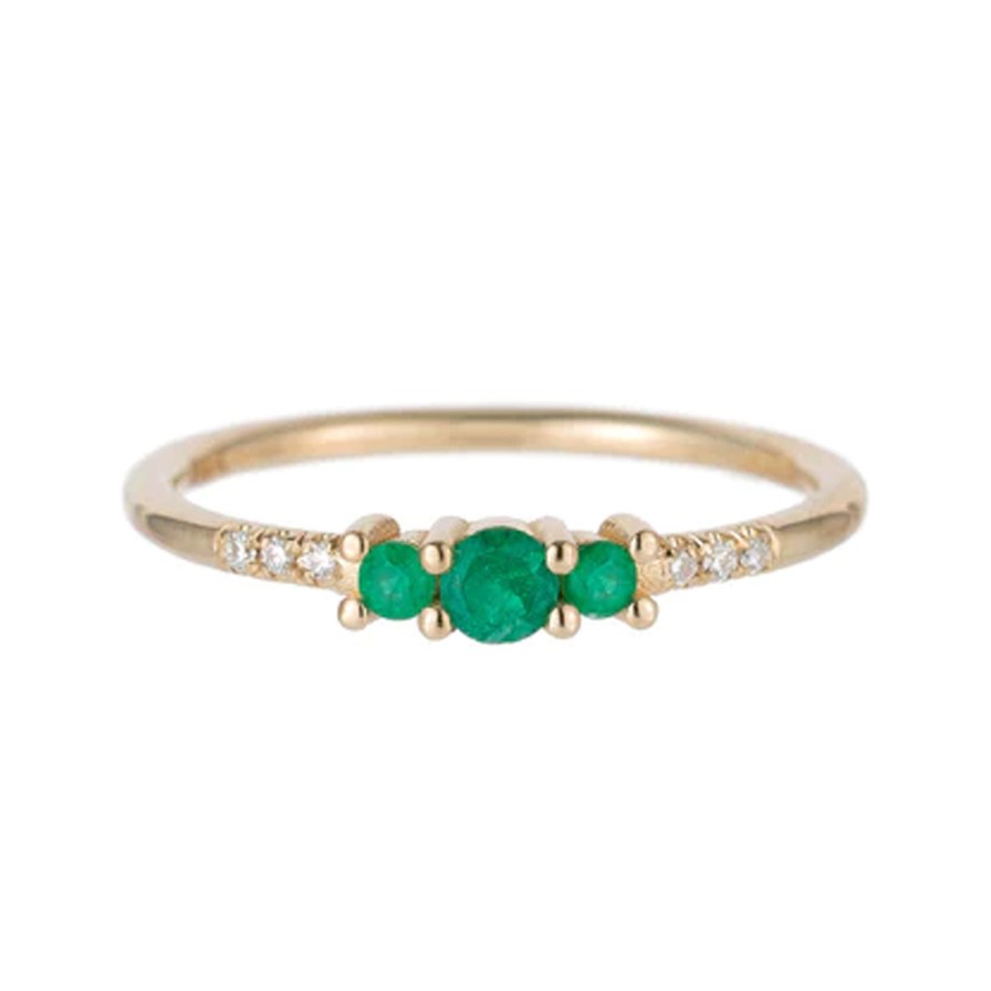 Rings Tomfoolery London | Emerald Trio Equilibrium Ring