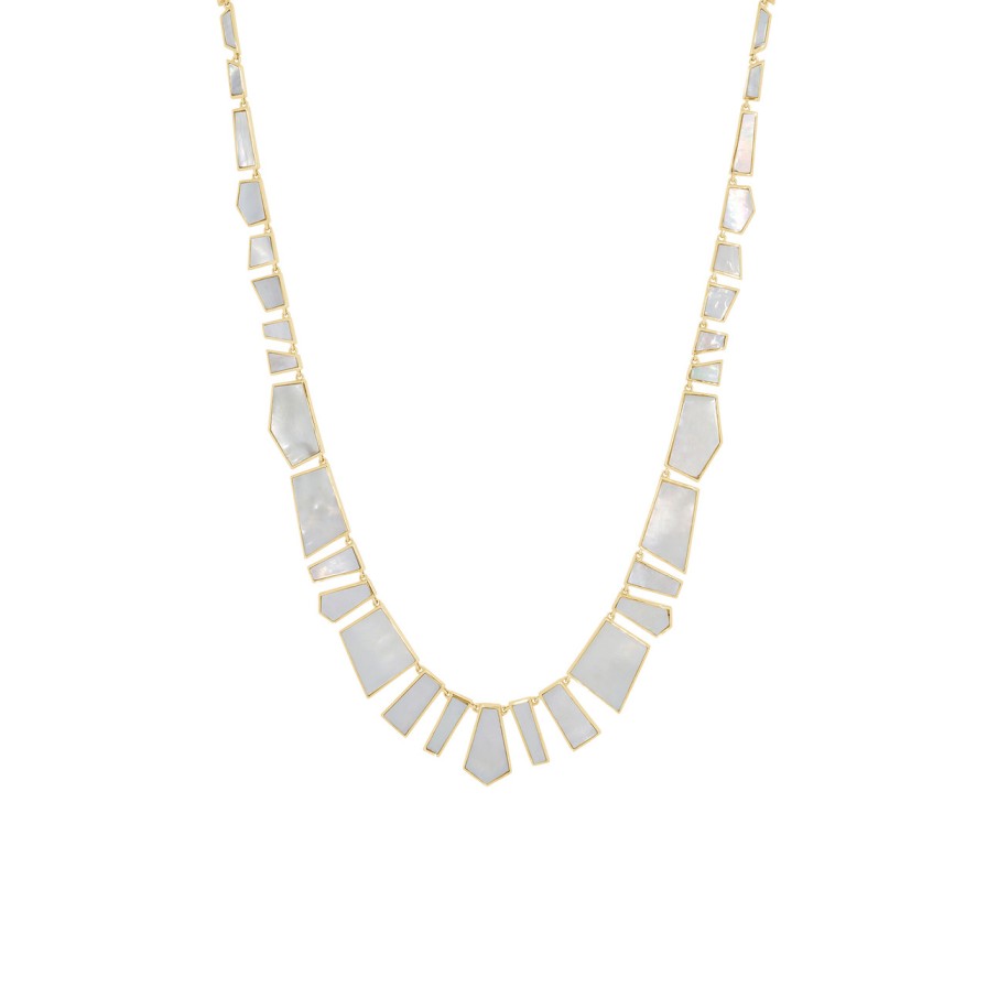 Necklaces Tomfoolery London | Tesserae Mother Of Pearl Large Necklace