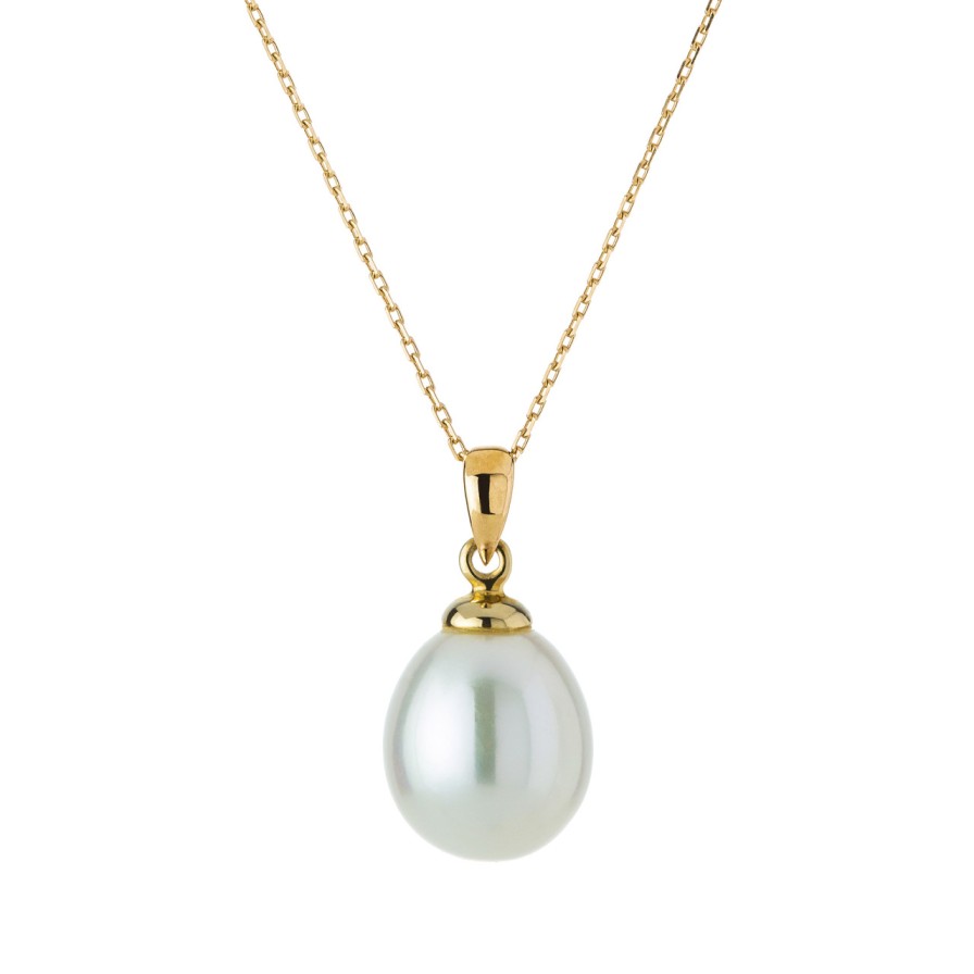 Necklaces Tomfoolery London | Teardrop Pearl Pendant