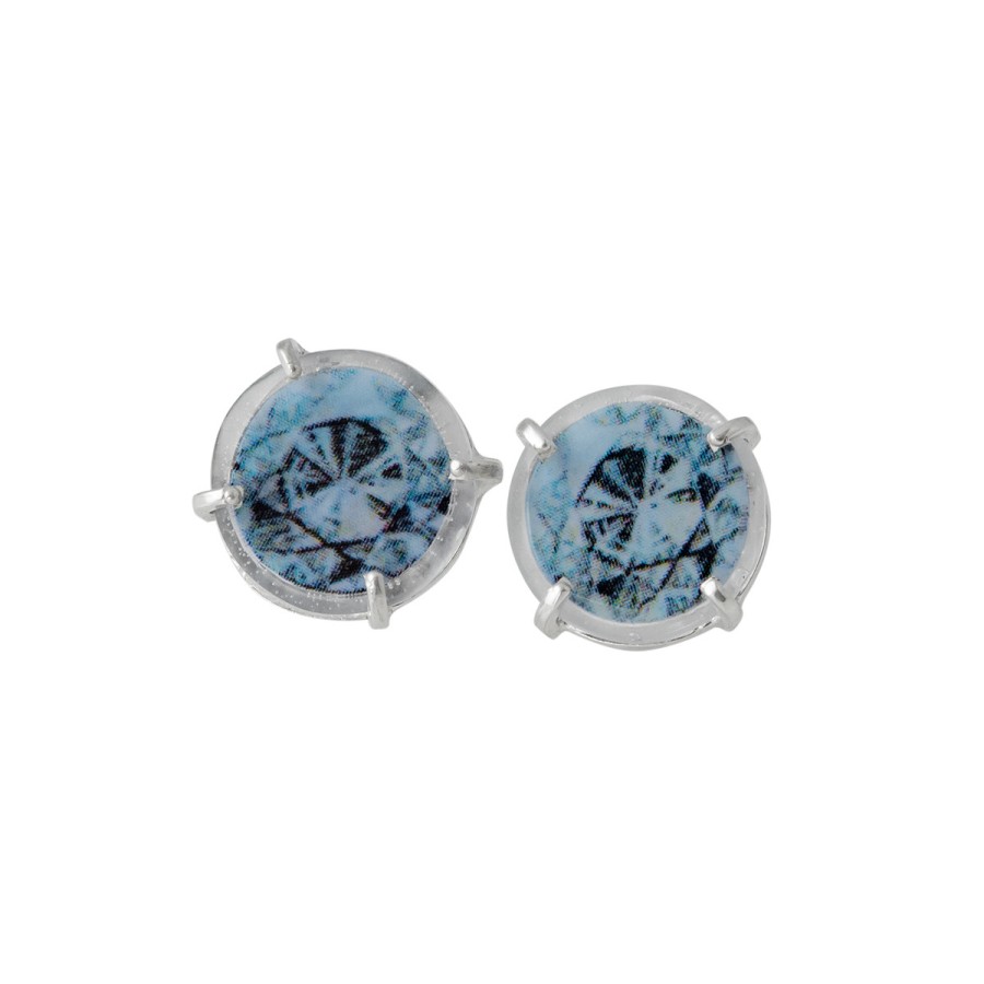 Earrings Tomfoolery London | Agatha Gemstone Studs Diamond