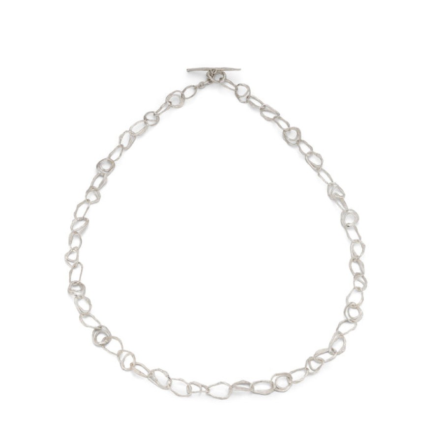 Necklaces Tomfoolery London | Pebble Drawing Necklace Silver