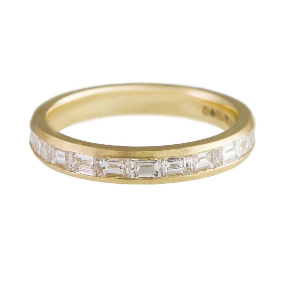 Rings Tomfoolery London | 18Ct Yellow Gold Baguette Diamond Channel Eternity Ring