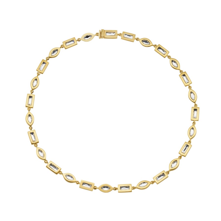 Necklaces Tomfoolery London | Dress Gold Single Row Necklace