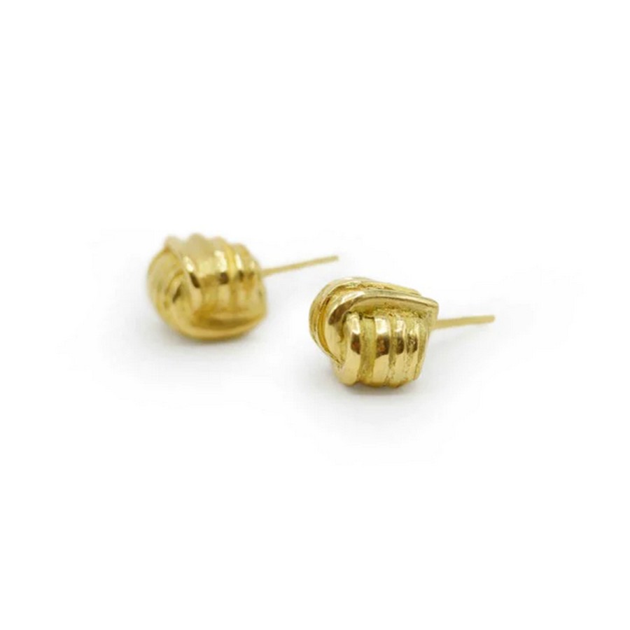 Rings Tomfoolery London | Absolu 'Fold' 18Ct Yellow Gold Studs