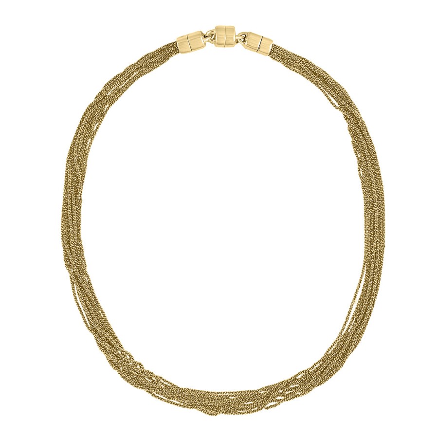 Necklaces Tomfoolery London | Gold Plated Silver Multi Chain Necklace