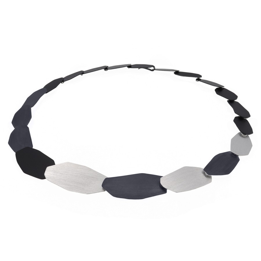 Necklaces Tomfoolery London | Lublin Silver & Oxidised Silver Collar Necklace