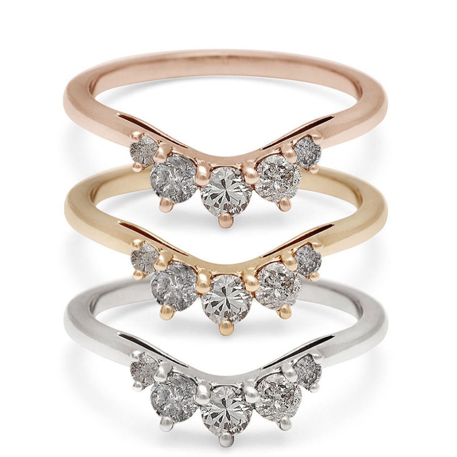 Rings Tomfoolery London | Grey Diamond Cosmic Luna Tiara Band