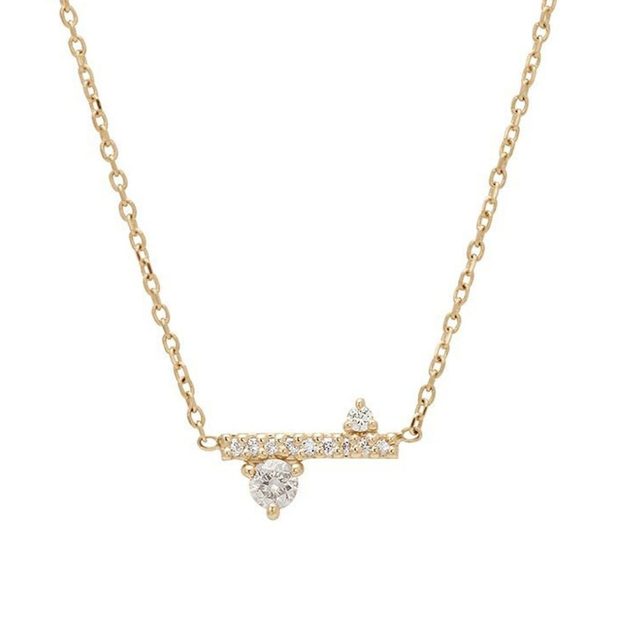 Necklaces Tomfoolery London | Dusted Meridian 14Ct Yellow Gold Diamond Necklace