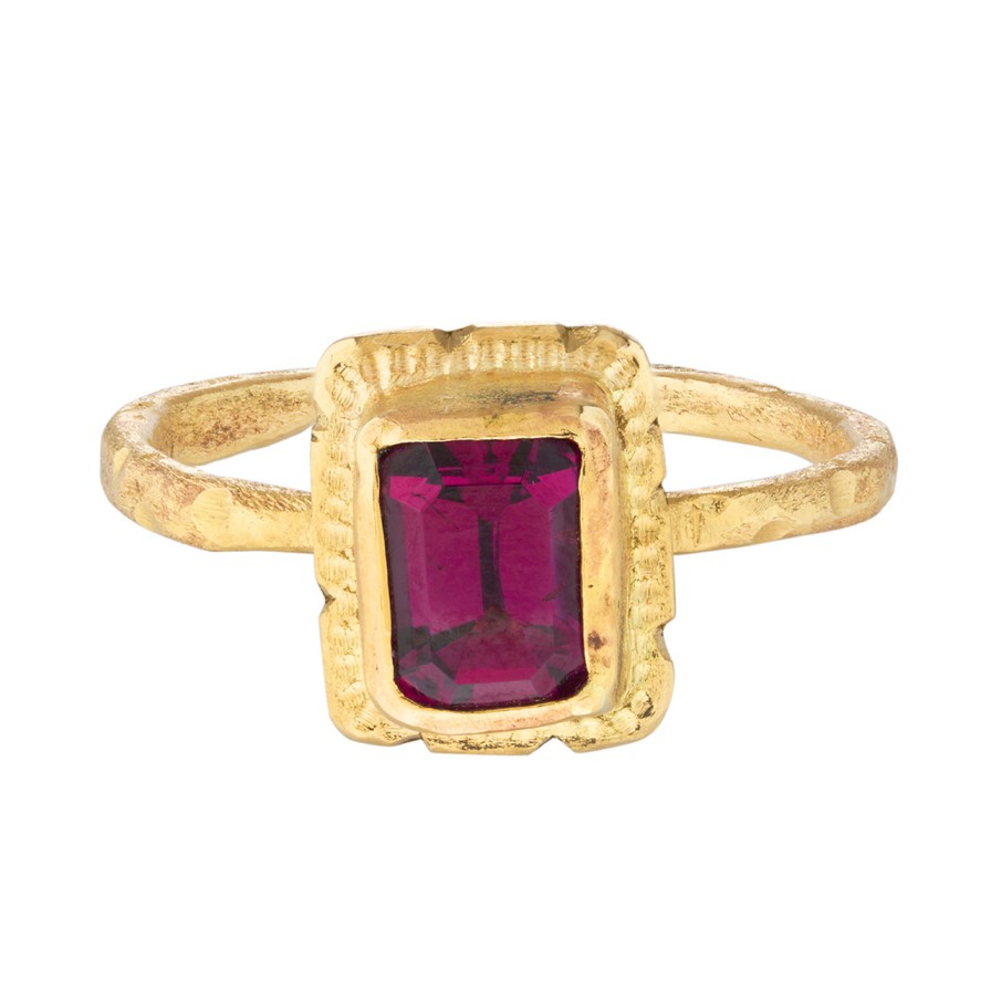 Rings Tomfoolery London | Never Apart Ring With Garnet & 14Ct Yellow Gold