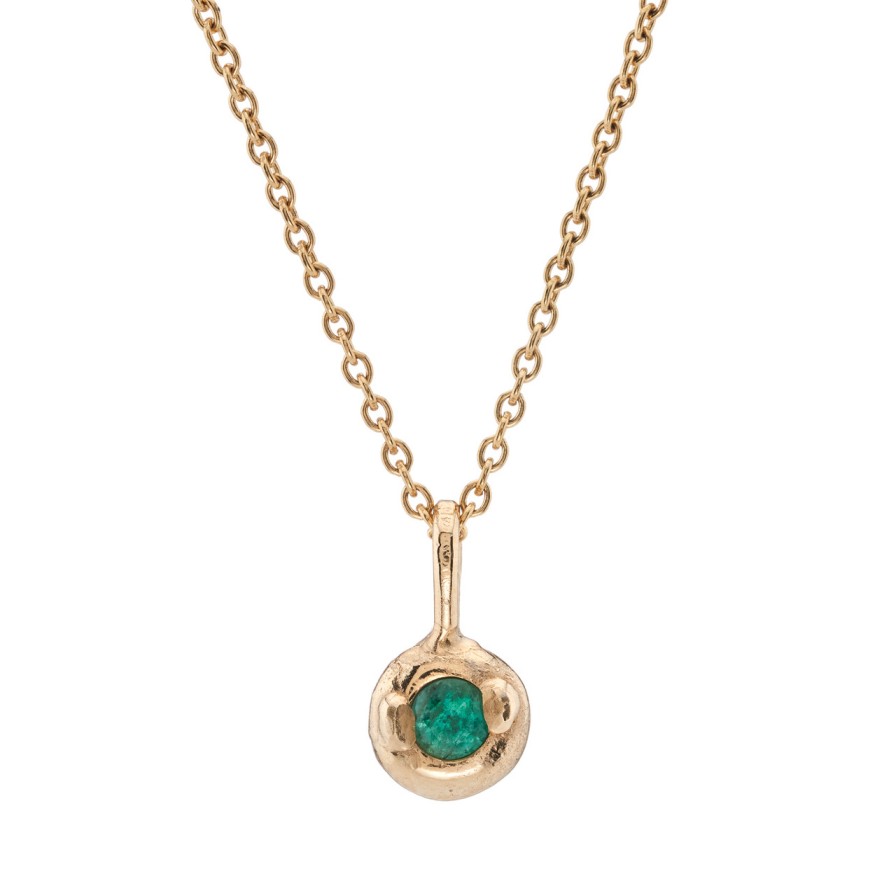 Necklaces Tomfoolery London | Emerald Beaded Pendant