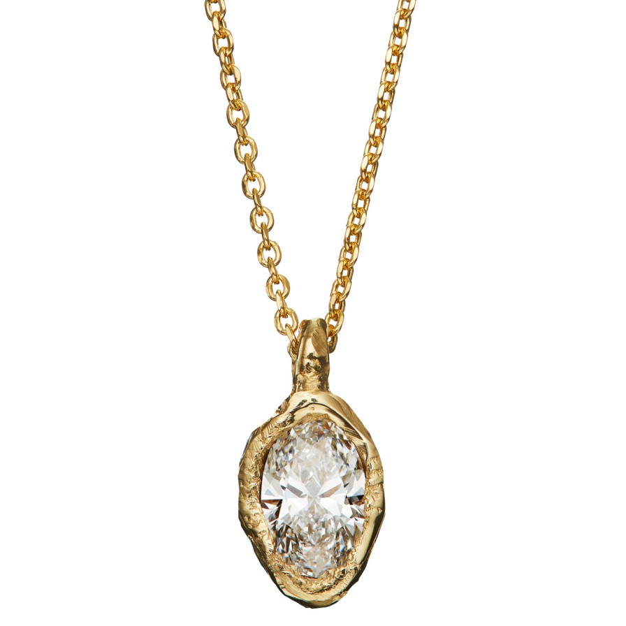 Necklaces Tomfoolery London | Tf Exclusive Oval Lab Diamond Pendant