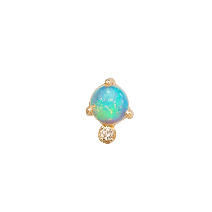 Earrings Tomfoolery London | Classic Opal & Diamond Earring