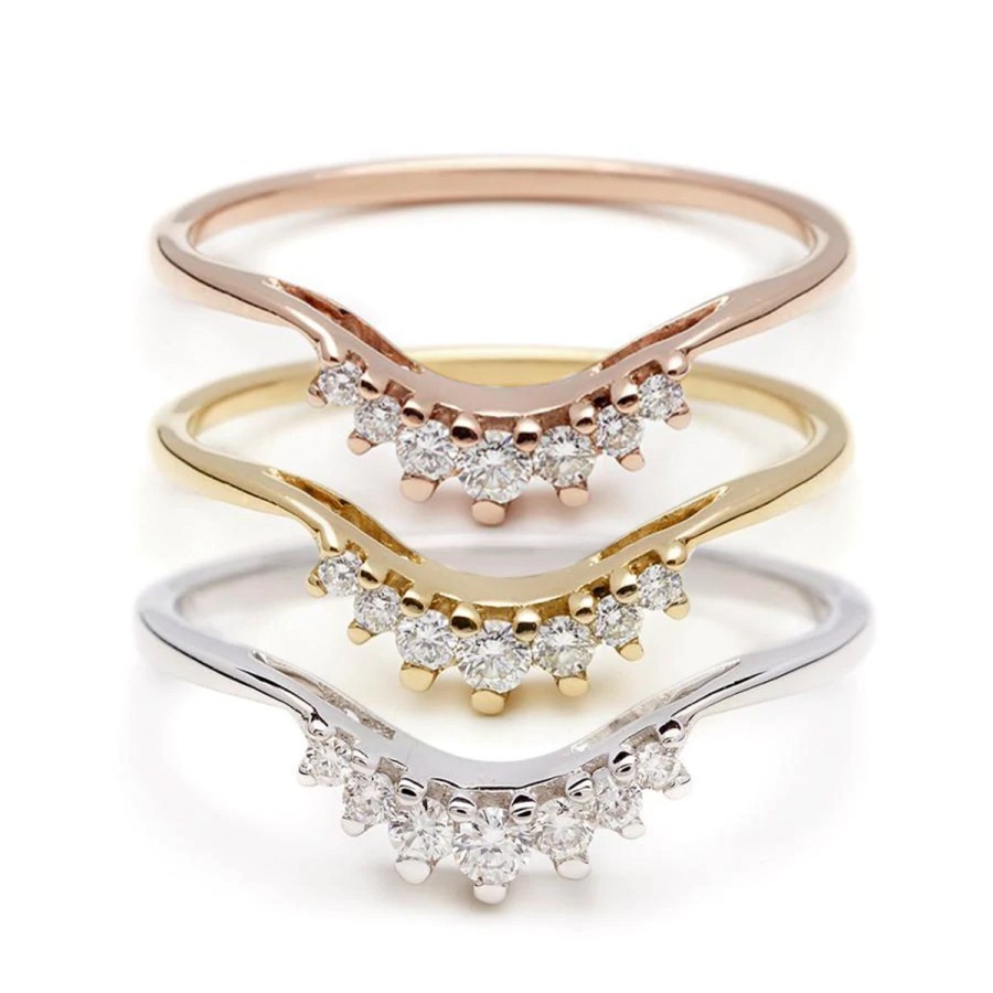 Rings Tomfoolery London | White Diamond Luna Tiara Band