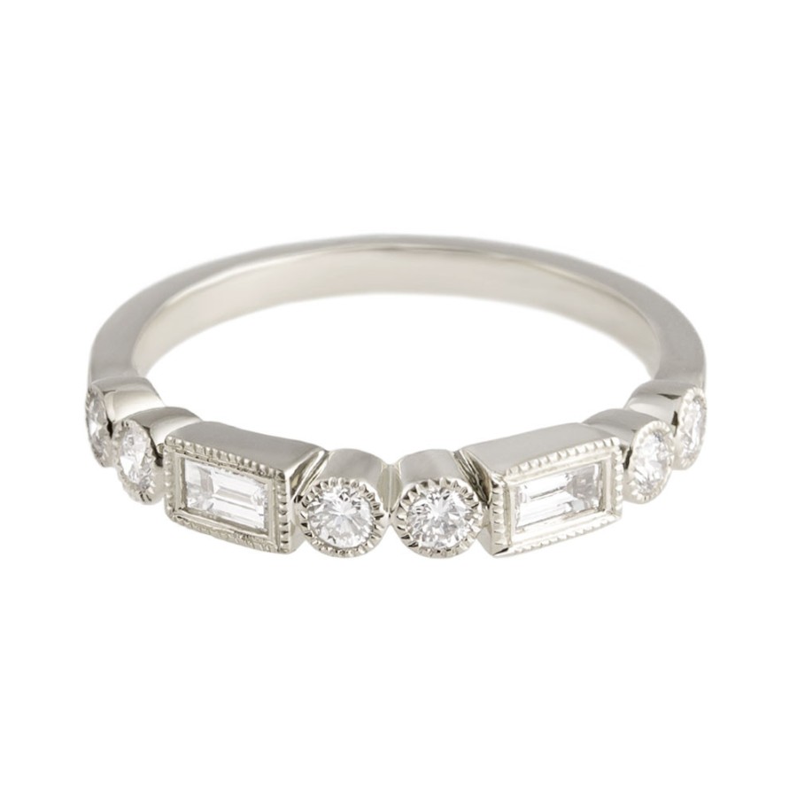 Rings Tomfoolery London | Mixed Diamond Half Eternity Ring