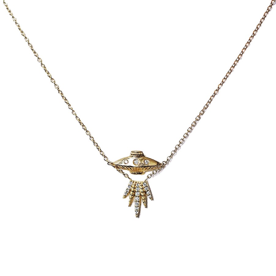 Necklaces Tomfoolery London | Tender Abduction Ufo Pendant Necklace