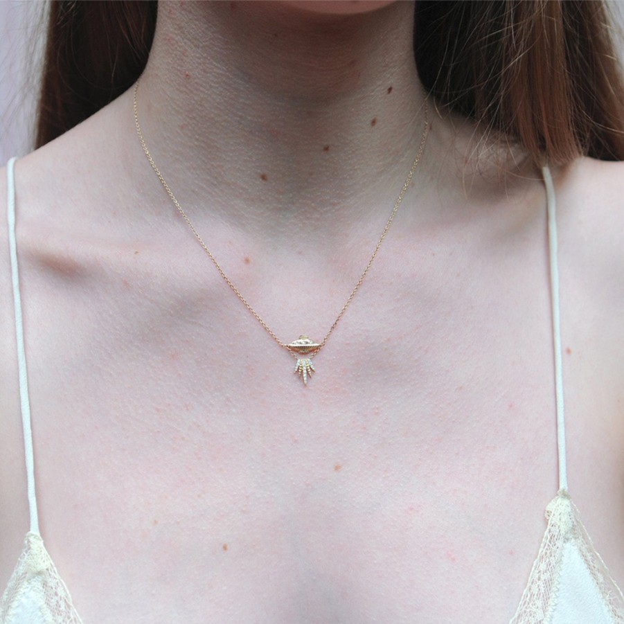 Necklaces Tomfoolery London | Tender Abduction Ufo Pendant Necklace