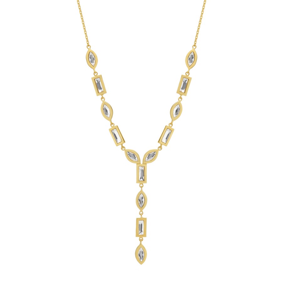 Necklaces Tomfoolery London | Dress Gold Chandelier Drop Pendant