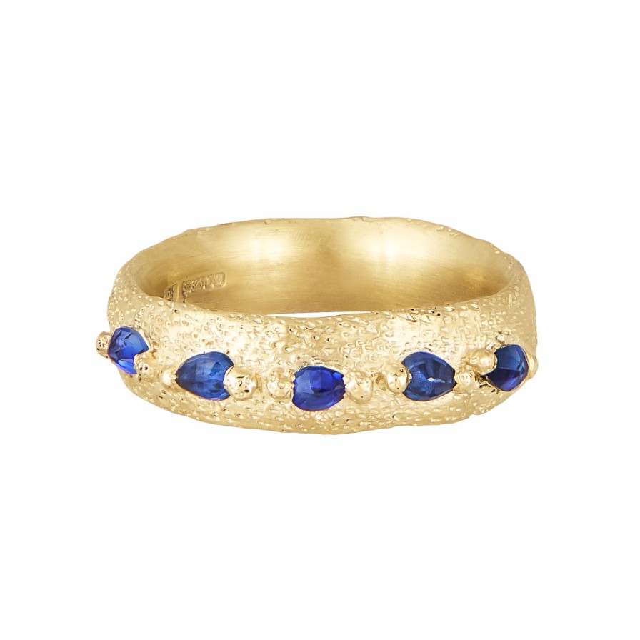 Rings Tomfoolery London | Wide Mermaid Sapphire Ring