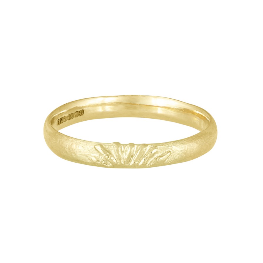 Rings Tomfoolery London | 18Ct Yellow Gold Sun Ray Band Ring