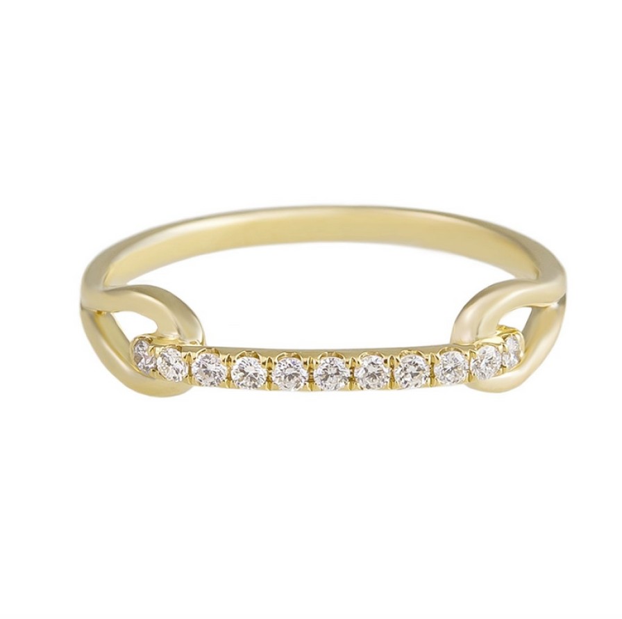 Rings Tomfoolery London | Yellow Gold Pave Diamond Loop Ring