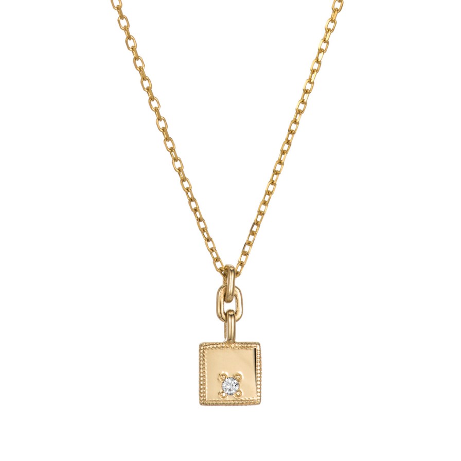 Necklaces Tomfoolery London | Square Diamond Mirror Necklace