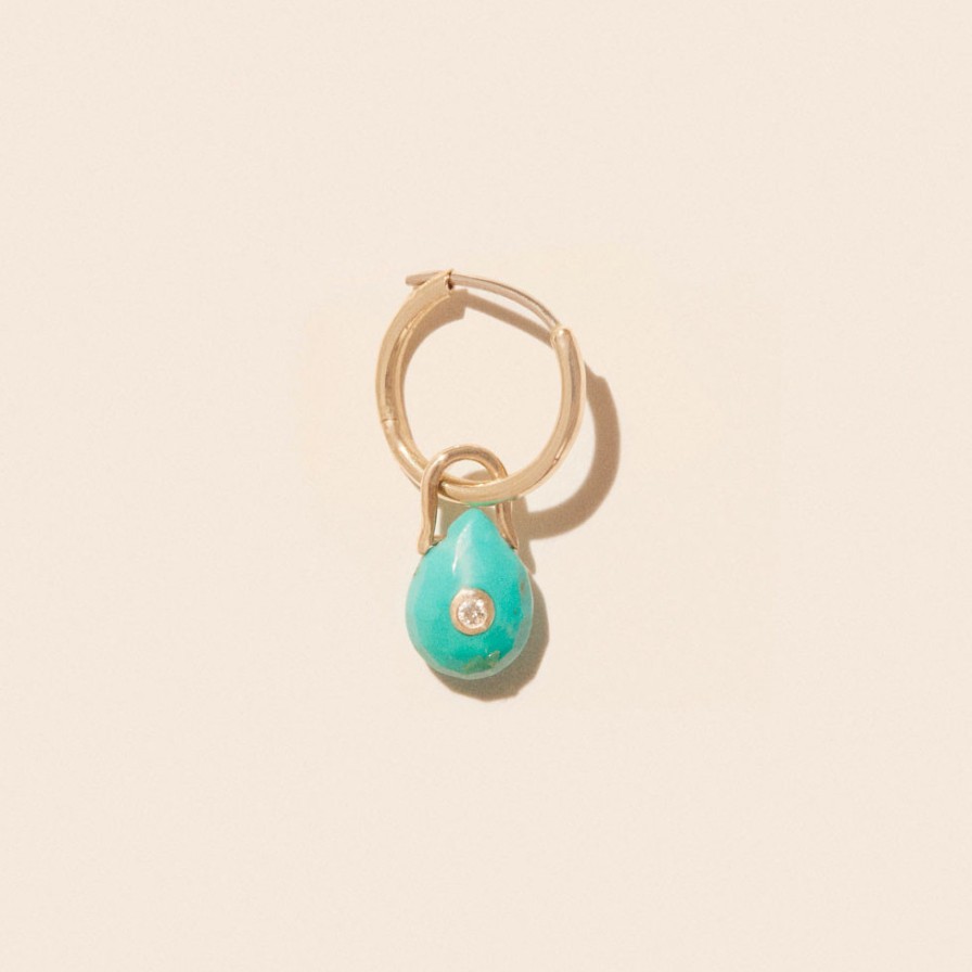 Earrings Tomfoolery London | Orso Turquoise & 9Ct Yellow Gold Single Earring