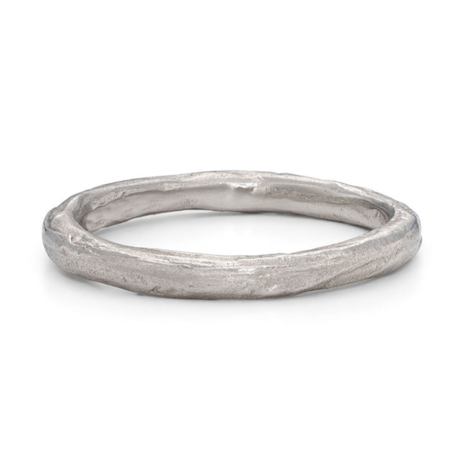 Rings Tomfoolery London | Rock Textured Platinum Wedding Band