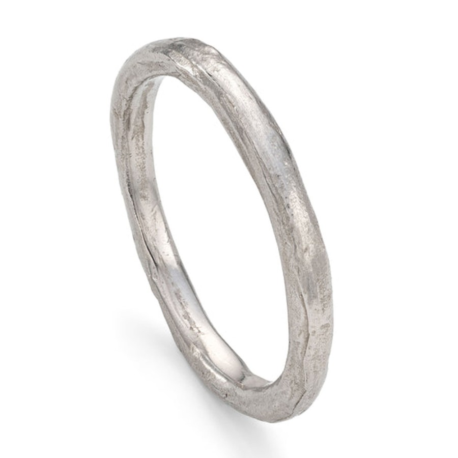 Rings Tomfoolery London | Rock Textured Platinum Wedding Band