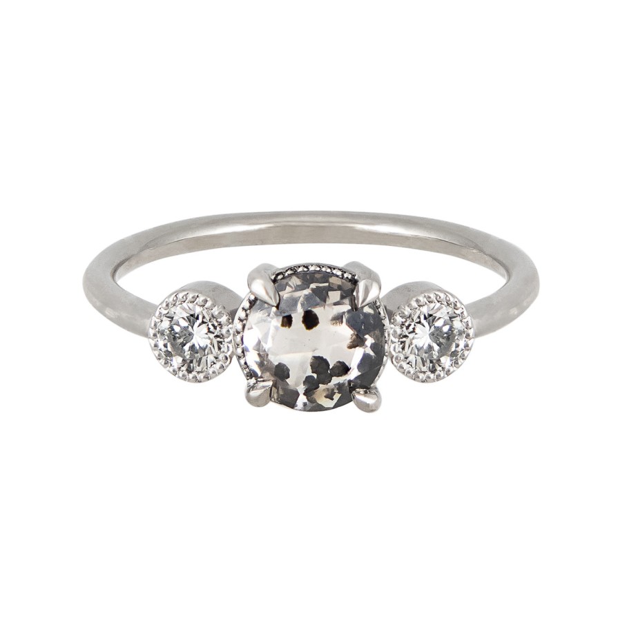 Rings Tomfoolery London | Trio White Gold Dalmatian Diamond Ring