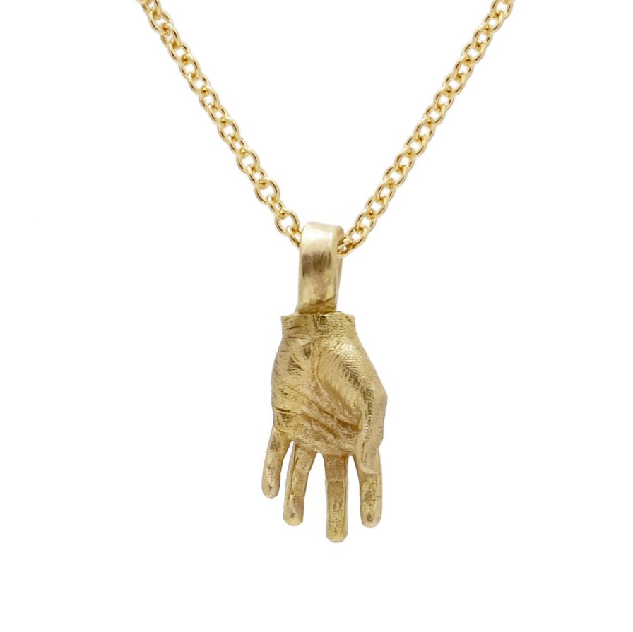 Necklaces Tomfoolery London | Hand Pendant In 9Ct Gold